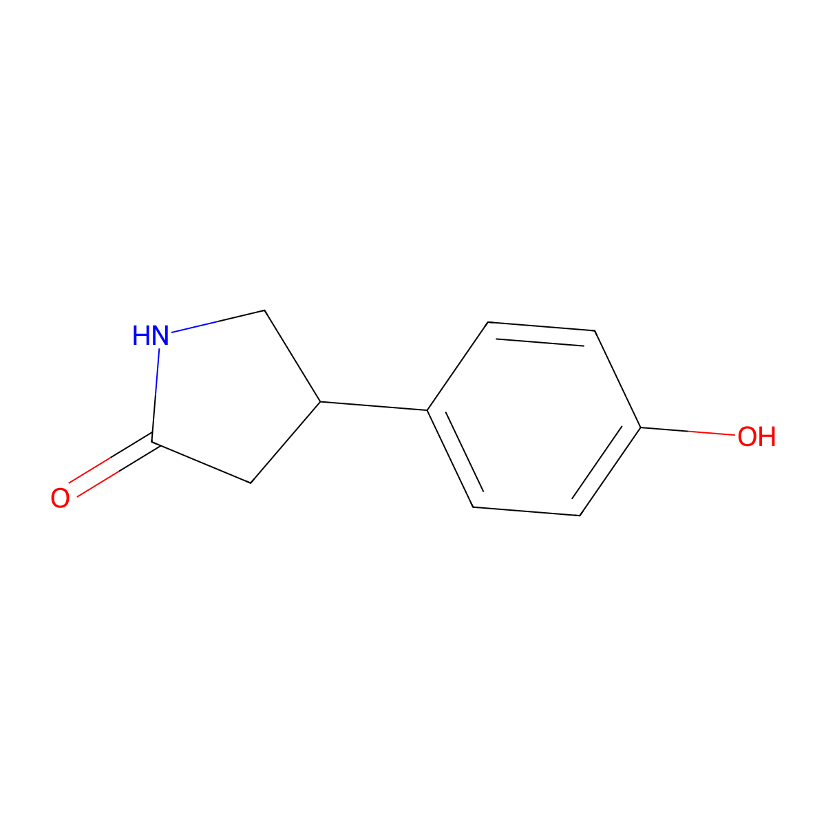 4-(4-Hydroxyphenyl)pyrrolidin-2-one molecular structure, CAS 55656-98-9
