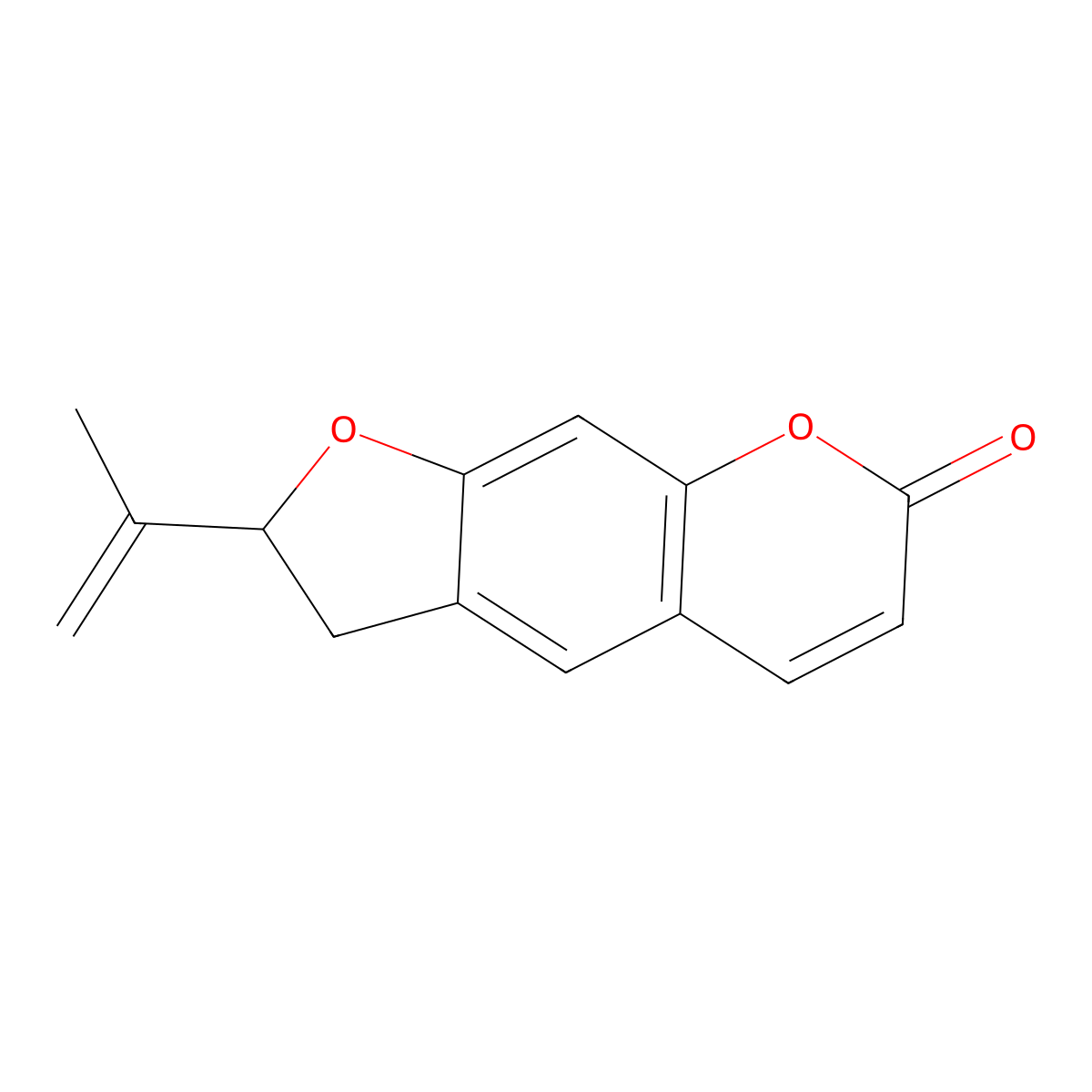 2,3-Dihydro-2-isopropenyl-7H-furo[3,2-g][1]benzopyran-7-one molecular structure, CAS 55658-11-2