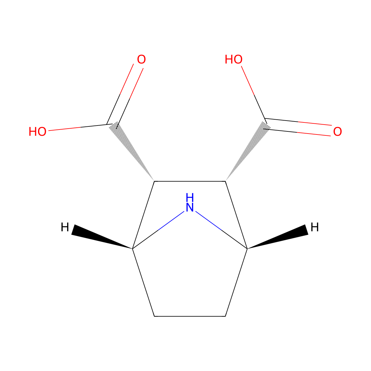 (1R,2R,3S,4S)-7-azabicyclo[2.2.1]heptane-2,3-dicarboxylic acid molecular structure, CAS 55658-14-5