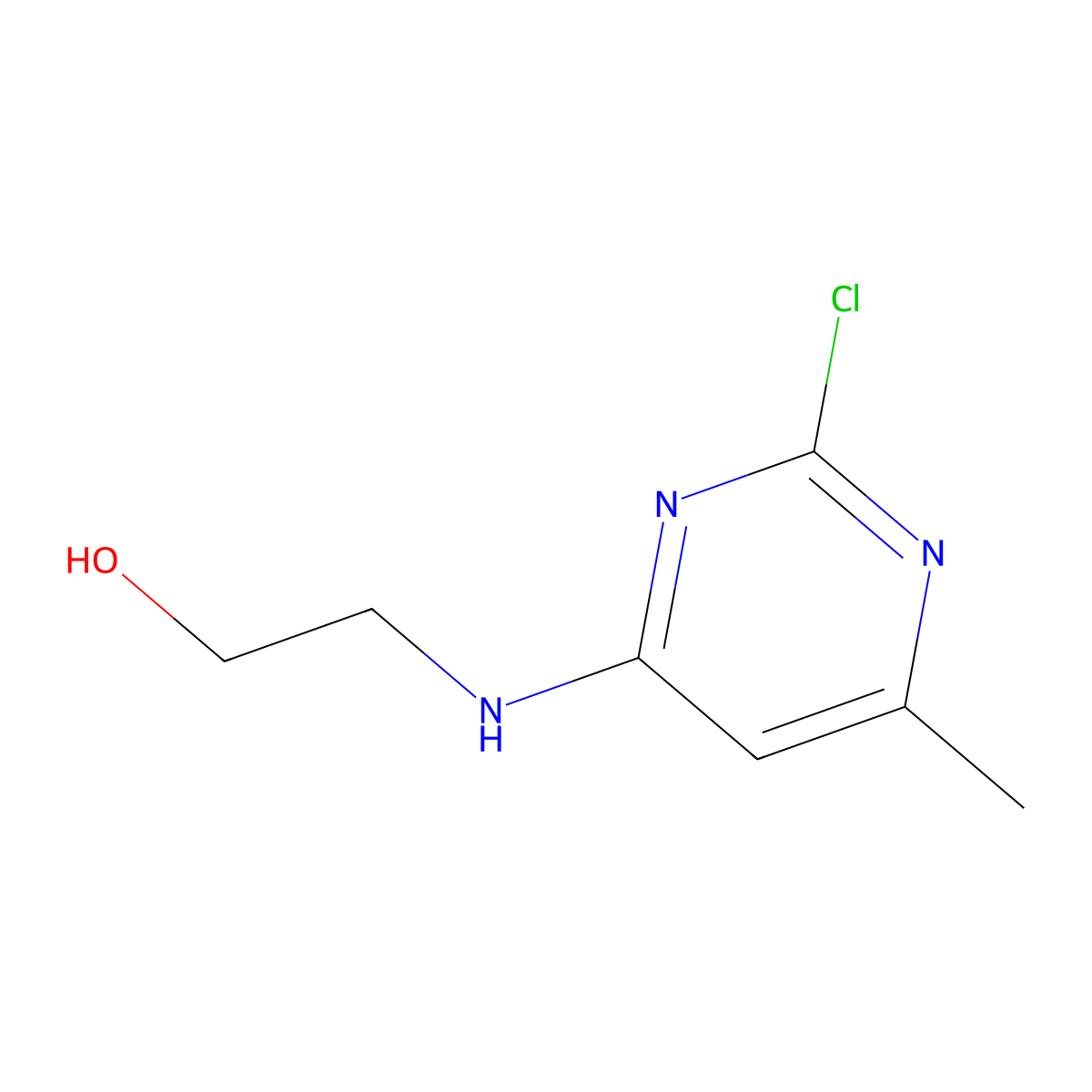 2-[(2-Chloro-6-methylpyrimidin-4-yl)amino]ethan-1-ol molecular structure, CAS 55662-07-2