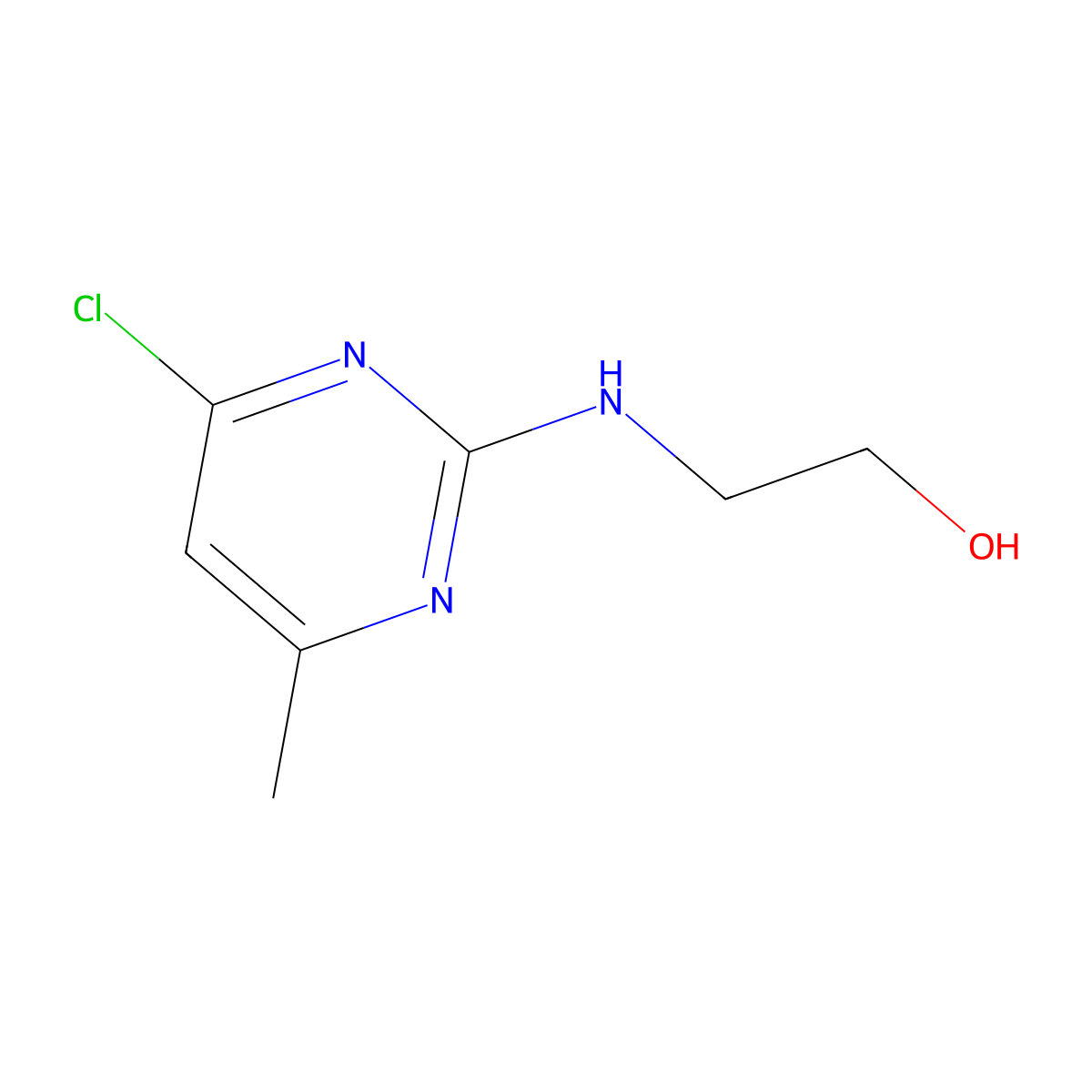 2-[(4-Chloro-6-methylpyrimidin-2-yl)amino]ethan-1-ol molecular structure, CAS 55662-09-4
