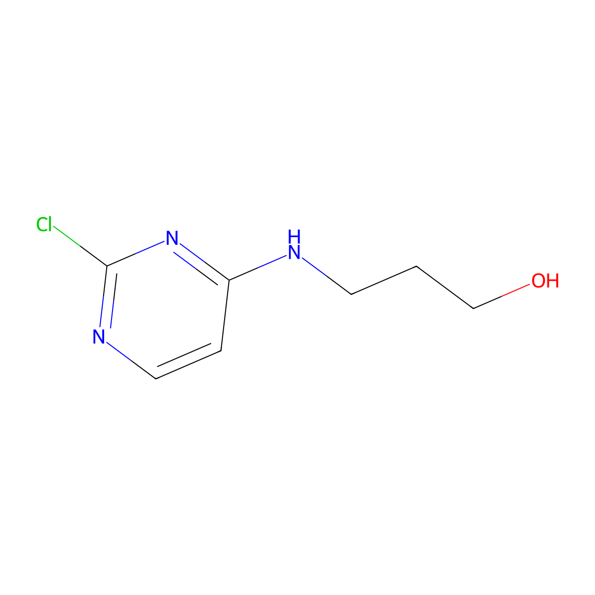 3-((2-Chloropyrimidin-4-yl)amino)propan-1-ol molecular structure, CAS 55662-19-6