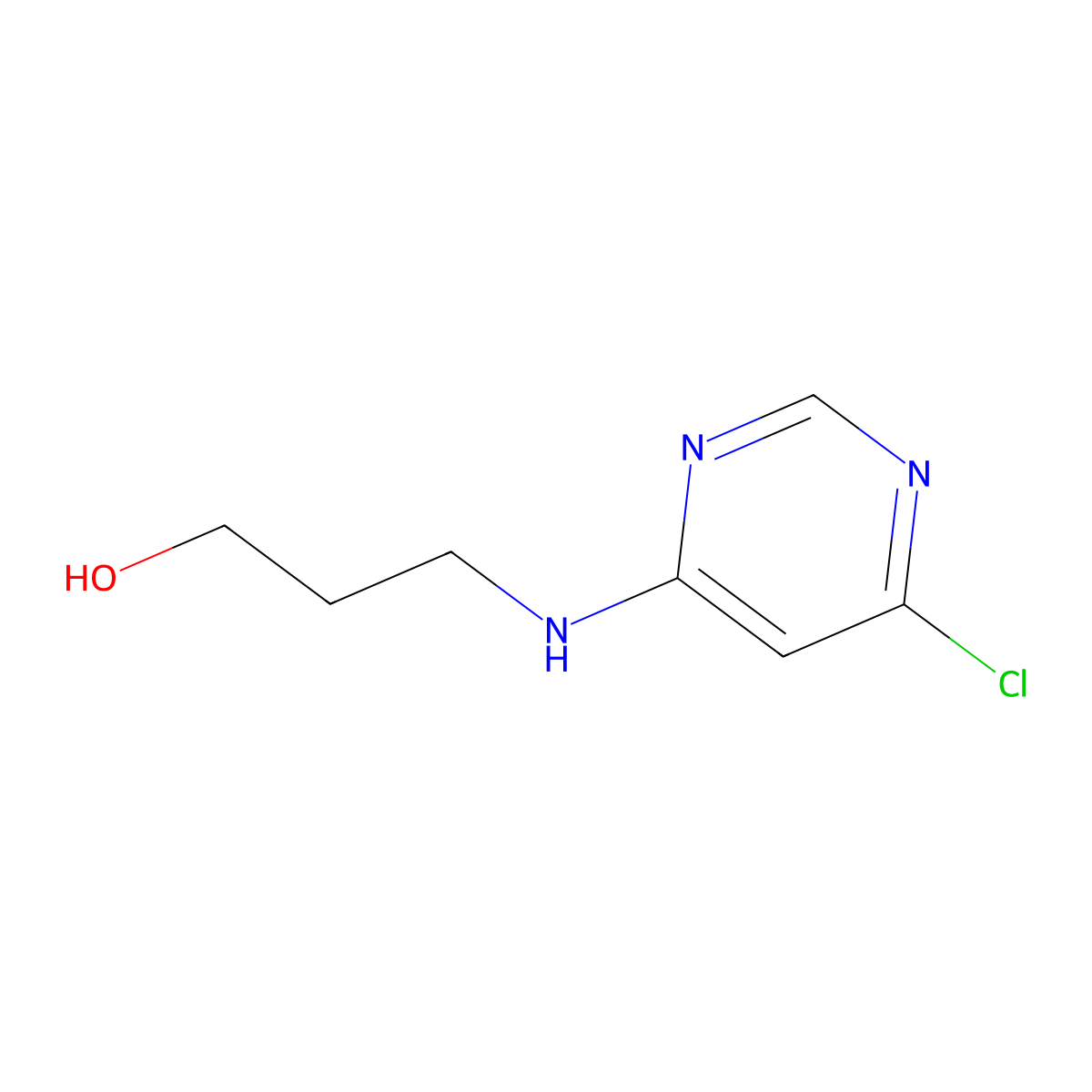 3-[(6-Chloro-4-pyrimidinyl)amino]-1-propanol molecular structure, CAS 55662-46-9