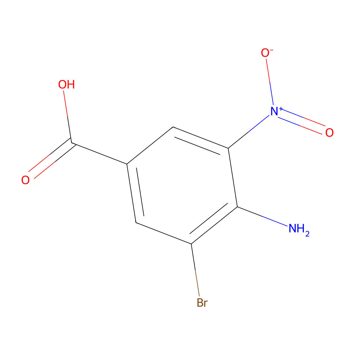 4-Amino-3-bromo-5-nitrobenzoic acid molecular structure, CAS 556651-33-3