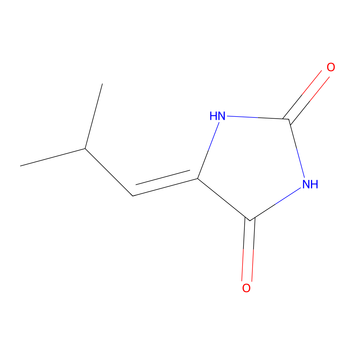 5-(2-Methylpropylidene)-2,4-imidazolidinedione molecular structure, CAS 55666-11-0