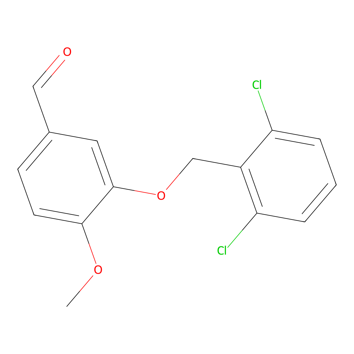 Benzaldehyde, 3-[(2,6-dichlorophenyl)methoxy]-4-methoxy- molecular structure, CAS 55667-19-1