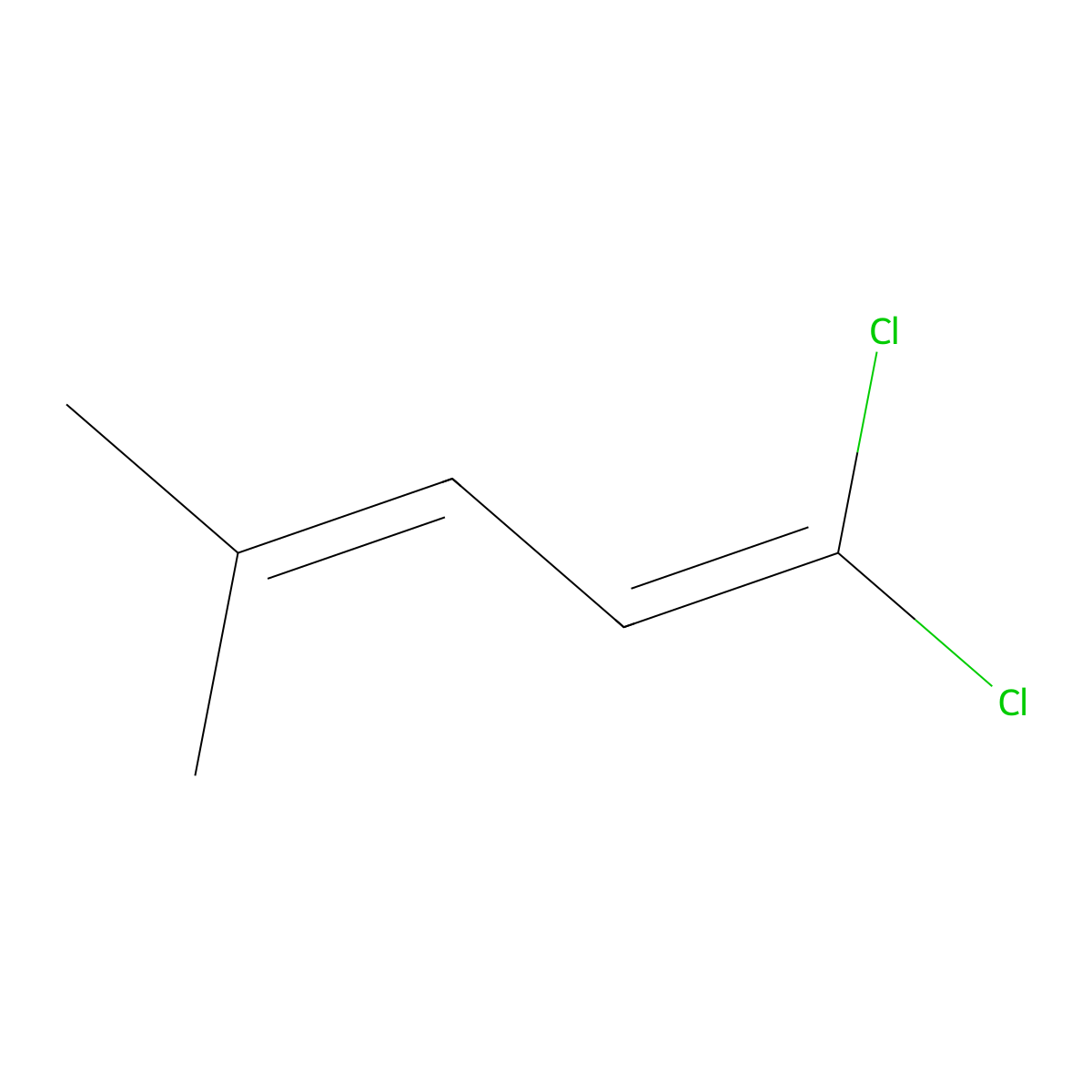 1,3-Pentadiene, 1,1-dichloro-4-methyl- molecular structure, CAS 55667-43-1