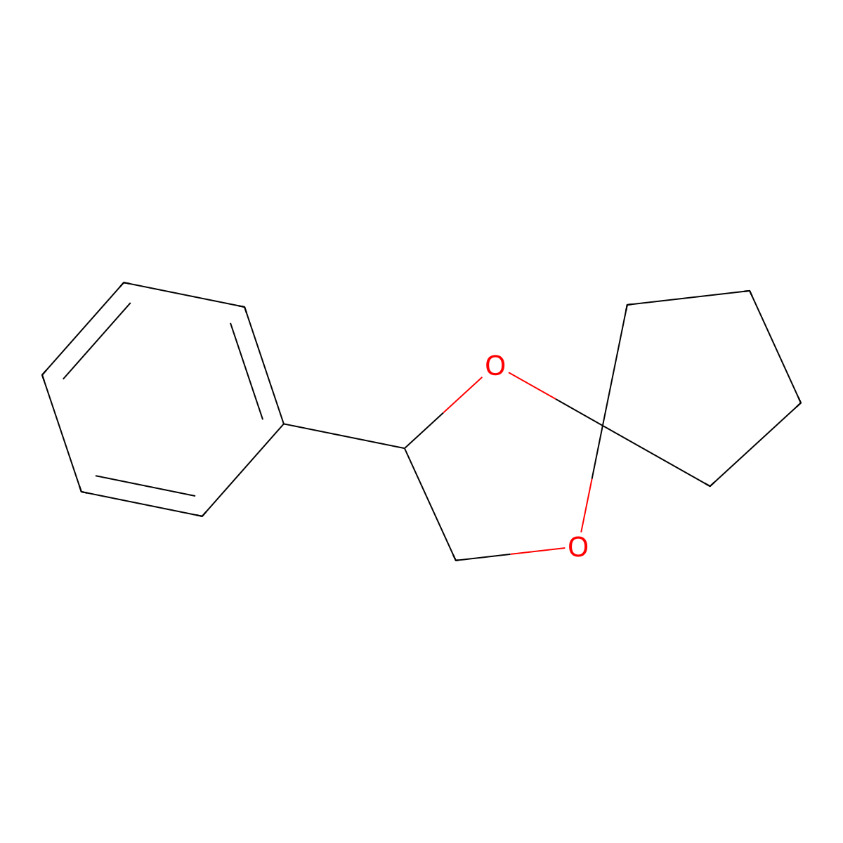 2-Phenyl-1,4-dioxaspiro[4.4]nonane molecular structure, CAS 55668-46-7
