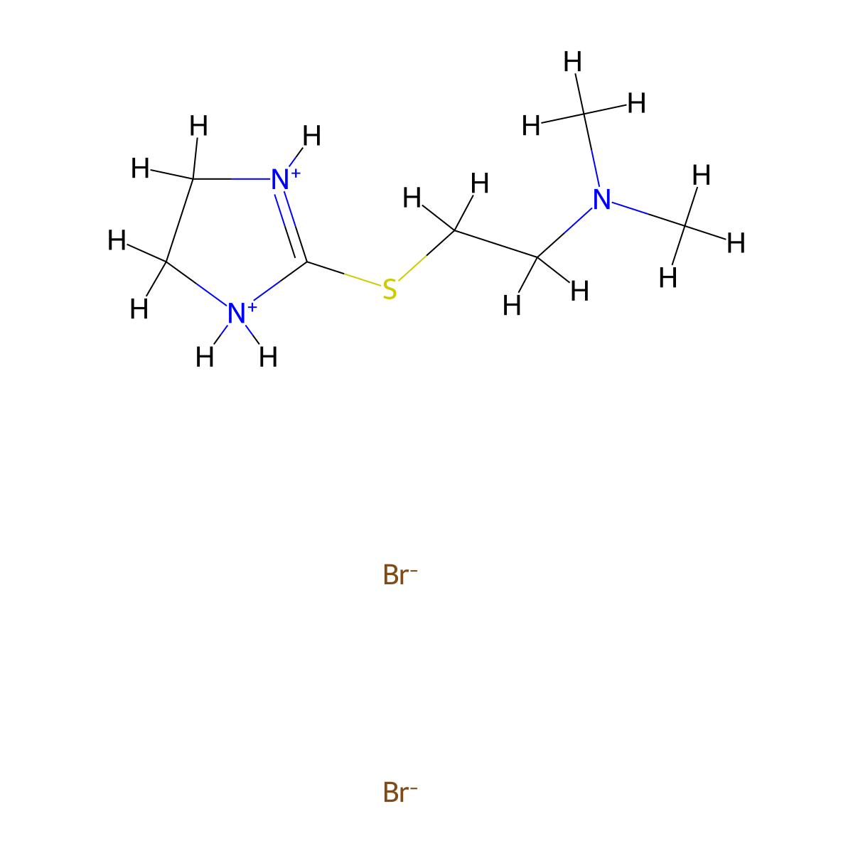 2-Imidazoline, 2-((2-(dimethylamino)ethyl)thio)-, dihydrobromide molecular structure, CAS 5567-42-0