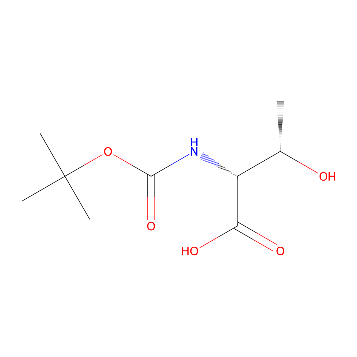 (2R,3S)-2-(((tert-butoxy)carbonyl)amino)-3-hydroxybutanoic acid molecular structure, CAS 55674-67-4