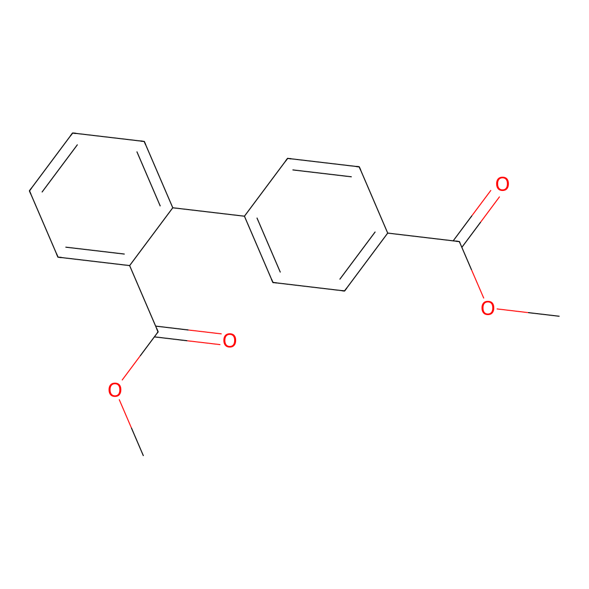 (1,1'-Biphenyl)-2,4'-dicarboxylic acid, 2,4'-dimethyl ester molecular structure, CAS 55676-77-2