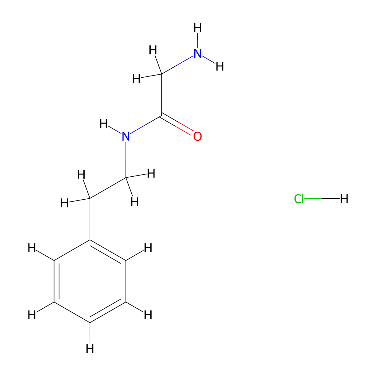 2-amino-N-(2-phenylethyl)acetamide hydrochloride molecular structure, CAS 55677-60-6