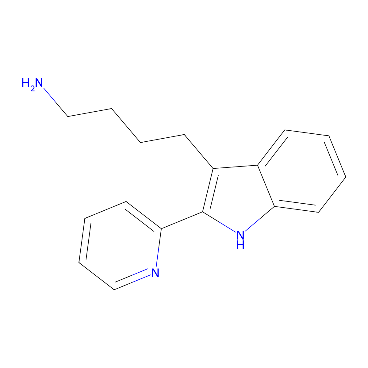 4-(2-Pyridin-2-yl-1H-indol-3-yl)-butylamine molecular structure, CAS 556777-69-6