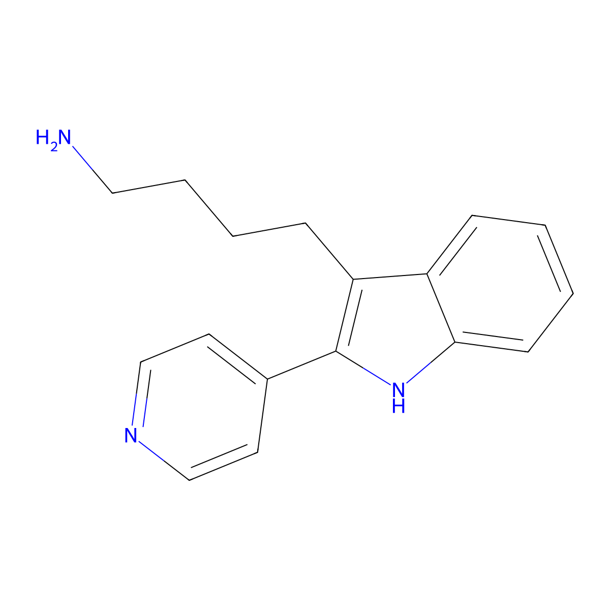 4-(2-Pyridin-4-yl-1H-indol-3-yl)-butylamine molecular structure, CAS 556777-73-2
