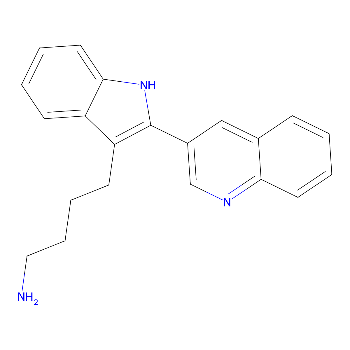 4-[2-(quinolin-3-yl)-1H-indol-3-yl]butan-1-amine molecular structure, CAS 556778-31-5