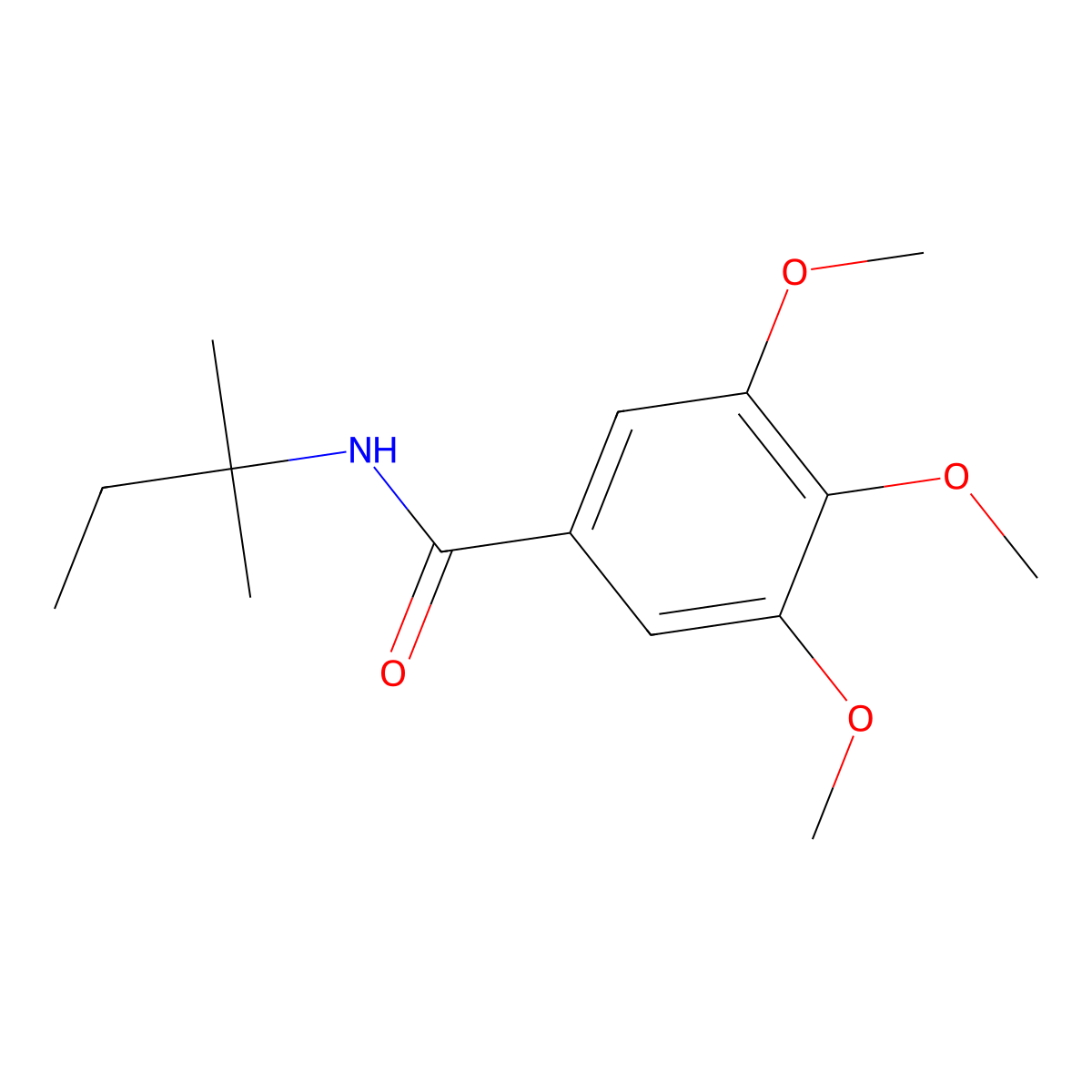 3,4,5-trimethoxy-N-(2-methylbutan-2-yl)benzamide molecular structure, CAS 556778-63-3