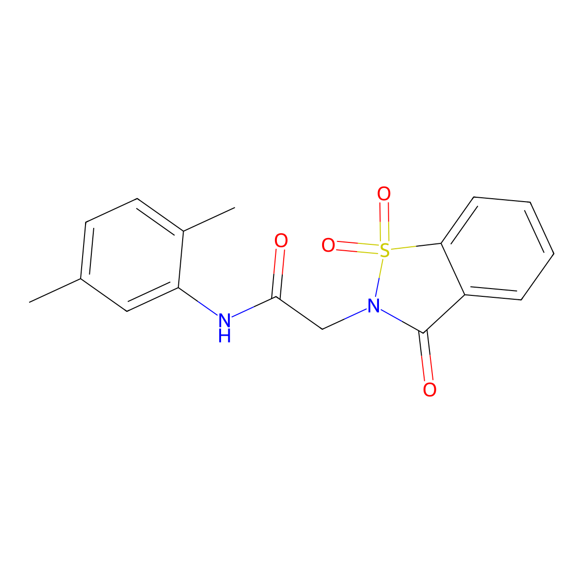 N-(2,5-dimethylphenyl)-2-(1,1,3-trioxo-1,2-benzothiazol-2-yl)acetamide molecular structure, CAS 556787-89-4