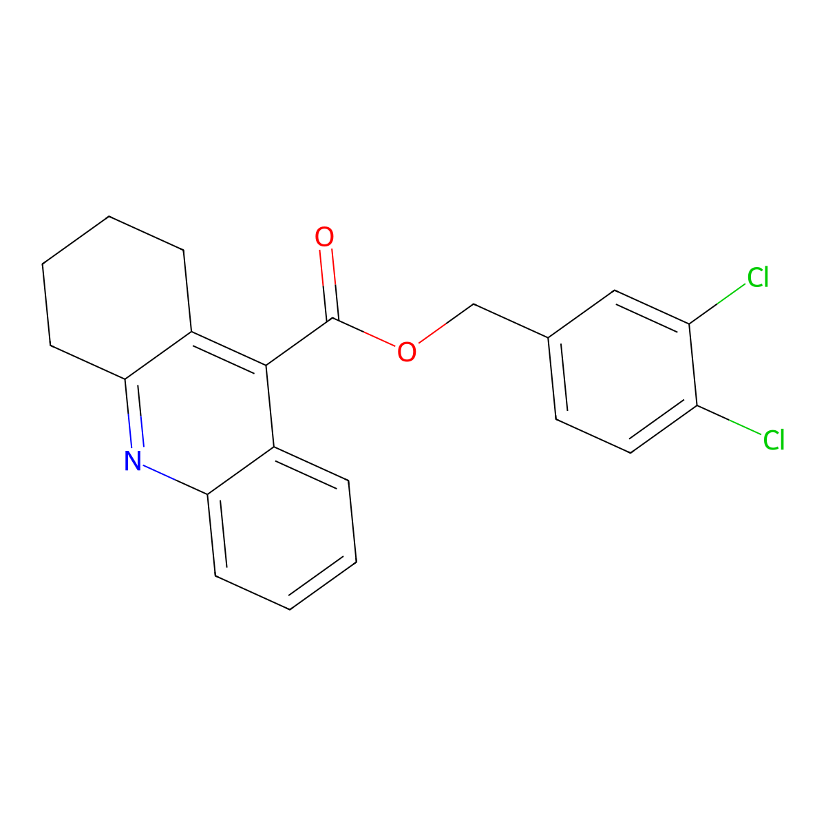 3,4-Dichlorobenzyl 1,2,3,4-tetrahydro-9-acridinecarboxylate molecular structure, CAS 556789-76-5