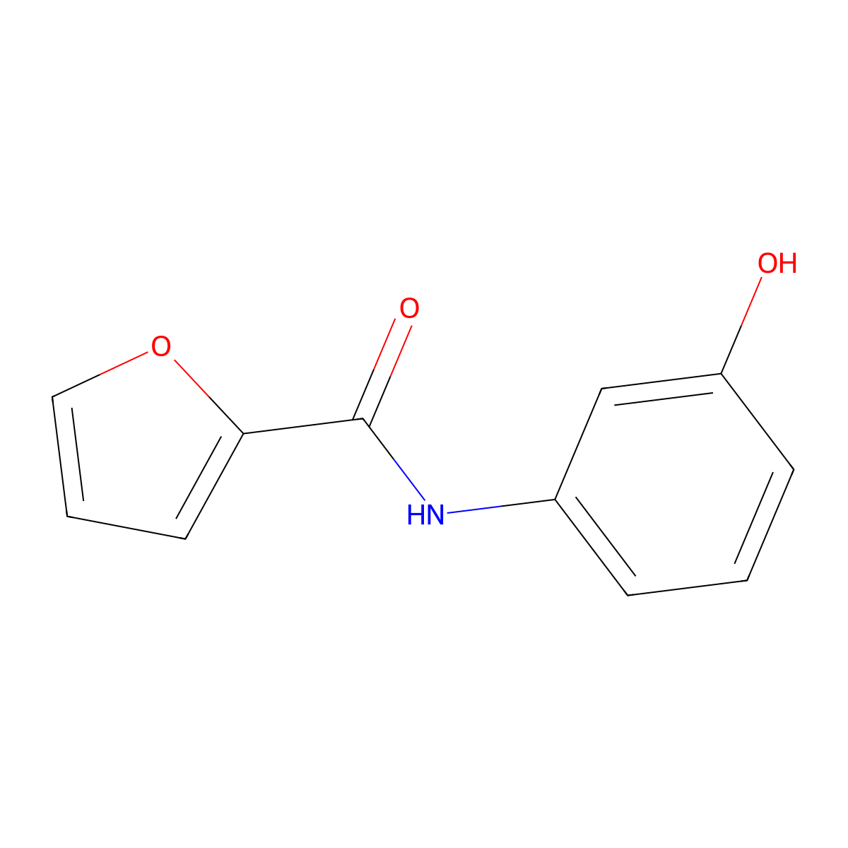 N-(3-hydroxyphenyl)furan-2-carboxamide molecular structure, CAS 55679-22-6