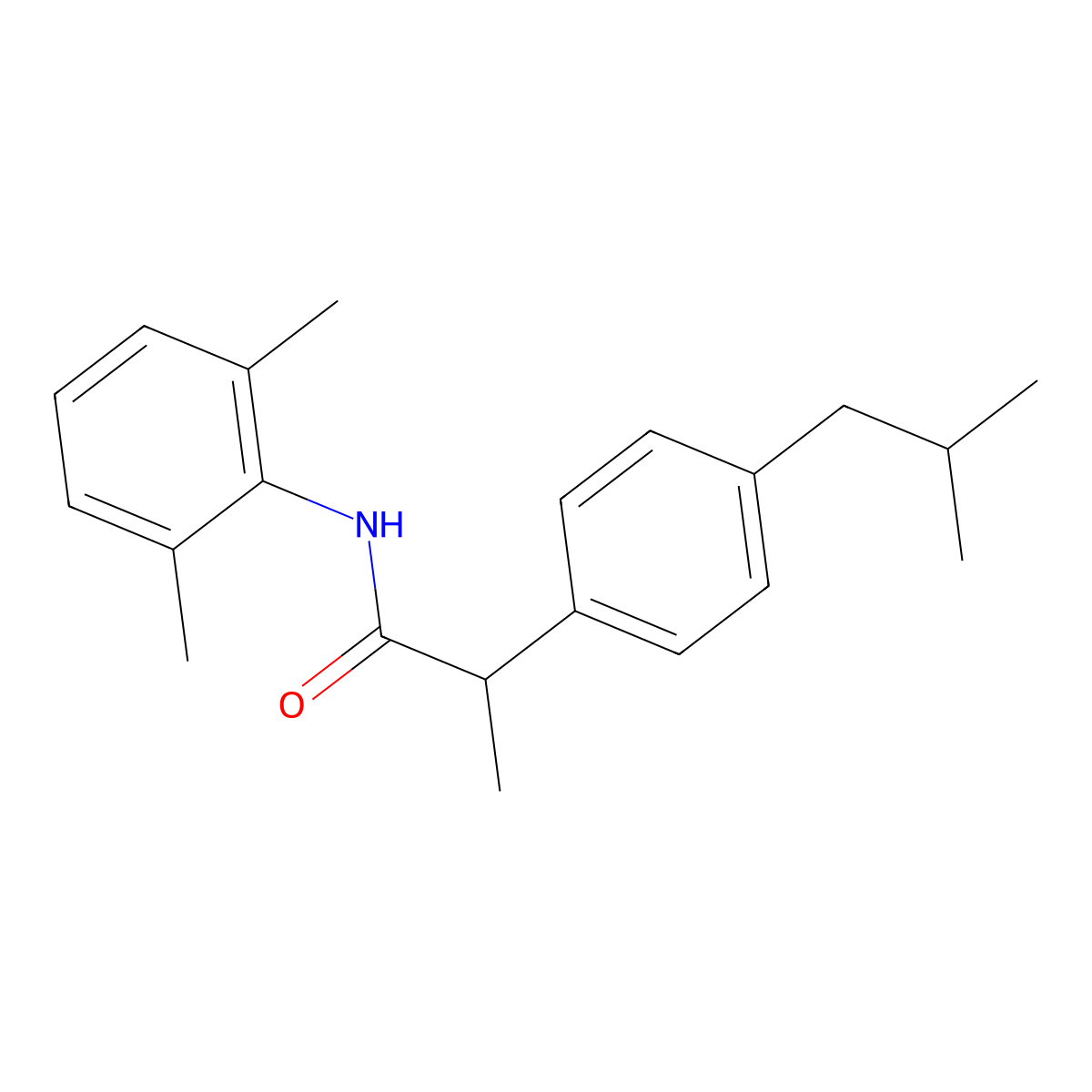 N-(2,6-dimethylphenyl)-2-(4-isobutylphenyl)propanamide molecular structure, CAS 556799-81-6
