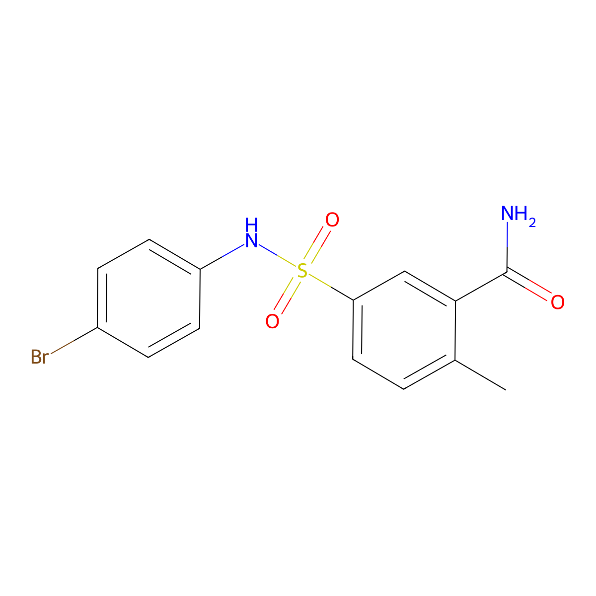 5-[(4-Bromophenyl)sulfamoyl]-2-methylbenzamide molecular structure, CAS 5568-03-6