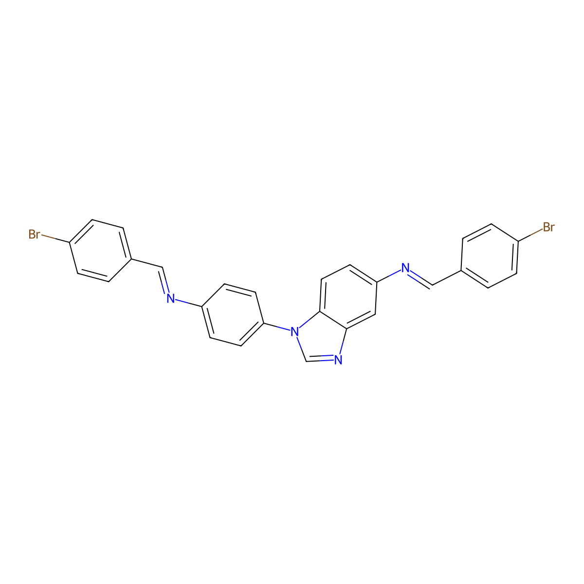 1-(4-bromophenyl)-N-[4-[5-[(4-bromophenyl)methylideneamino]benzimidazol-1-yl]phenyl]methanimine molecular structure, CAS 5568-16-1
