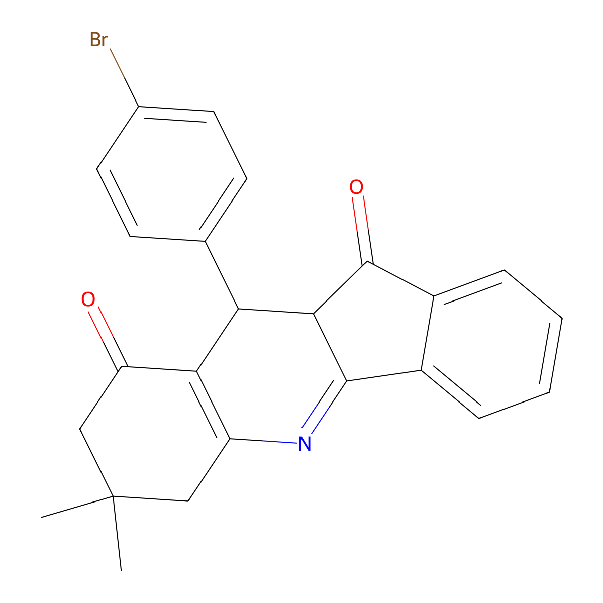 10-(4-bromophenyl)-7,7-dimethyl-7,8,10,10a-tetrahydro-6H-indeno[1,2-b]quinoline-9,11-dione molecular structure, CAS 5568-87-6