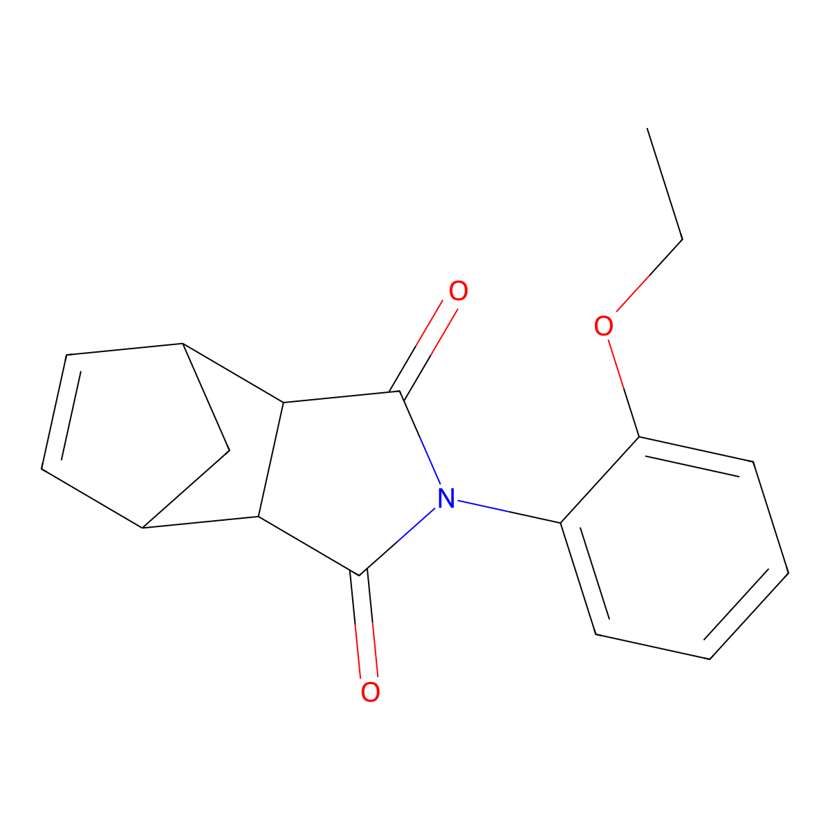 4,7-Methano-1H-isoindole-1,3(2H)-dione, 3a,4,7,7a-tetrahydro-2-(2-ethoxyphenyl)- molecular structure, CAS 55680-85-8