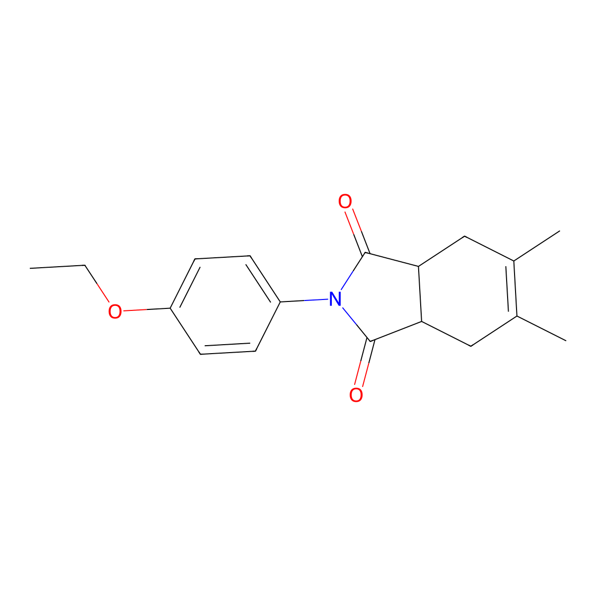 2-(4-Ethoxyphenyl)-5,6-dimethyl-3a,4,7,7a-tetrahydro-1H-isoindole-1,3(2H)-dione molecular structure, CAS 55680-91-6