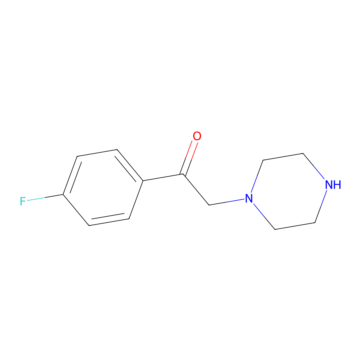 1-(4-Fluorophenyl)-2-(piperazin-1-yl)ethan-1-one molecular structure, CAS 556807-81-9