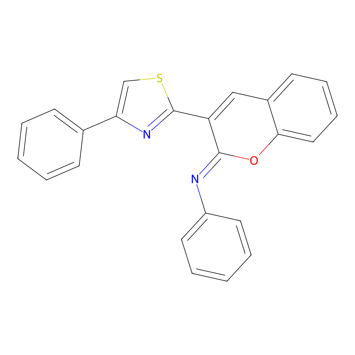 (2Z)-N-phenyl-3-(4-phenyl-1,3-thiazol-2-yl)-2H-chromen-2-imine molecular structure, CAS 556824-94-3
