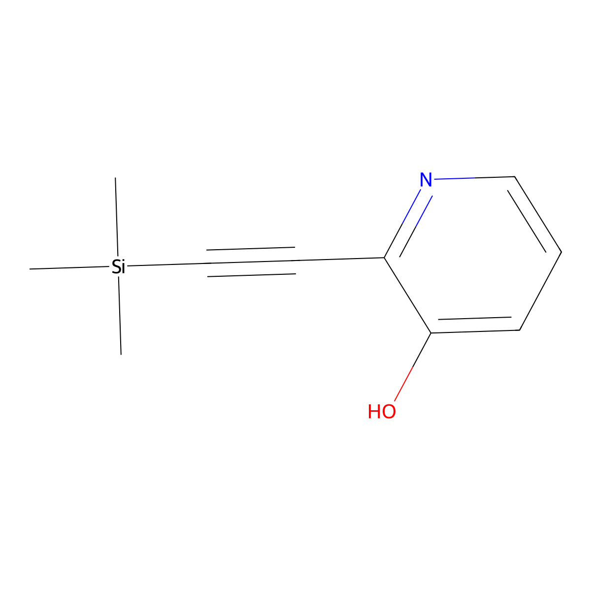 2-((Trimethylsilyl)ethynyl)pyridin-3-ol molecular structure, CAS 556832-92-9