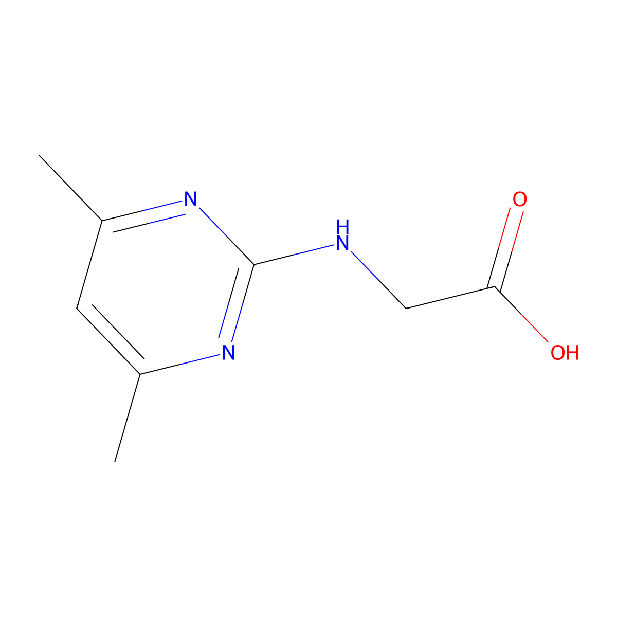 Glycine, N-(4,6-dimethyl-2-pyrimidinyl)- molecular structure, CAS 55684-37-2