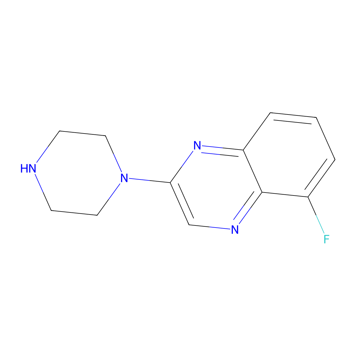 5-Fluoro-2-(piperazin-1-yl)quinoxaline molecular structure, CAS 55686-71-0