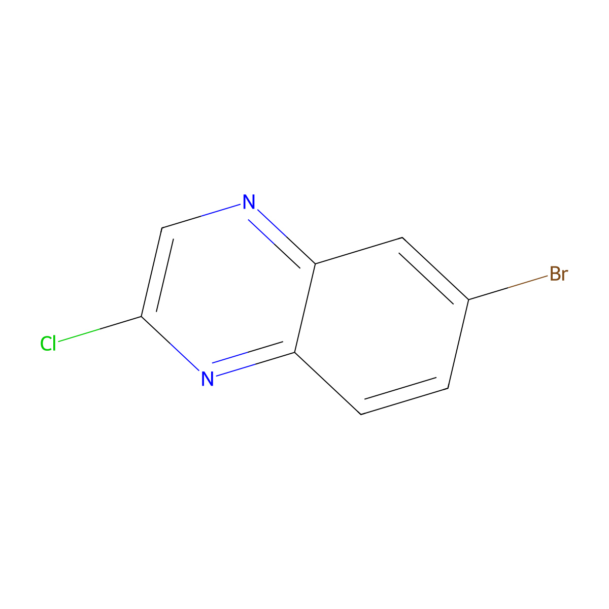 6-Bromo-2-chloroquinoxaline molecular structure, CAS 55687-02-0