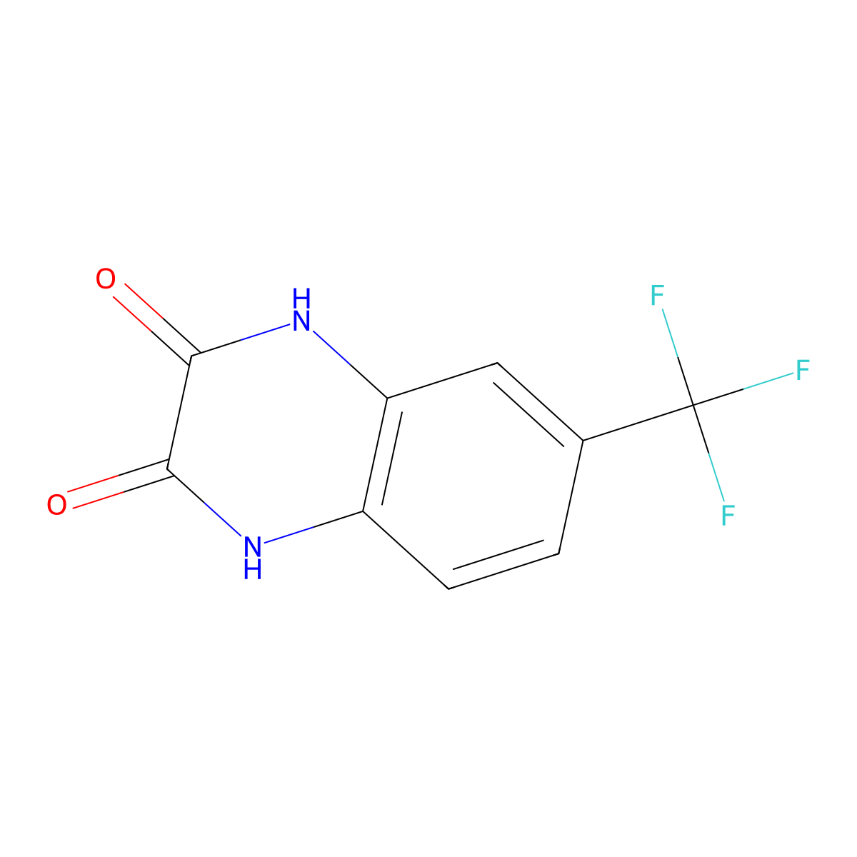 1,4-Dihydro-6-(trifluoromethyl)-2,3-quinoxalinedione molecular structure, CAS 55687-31-5