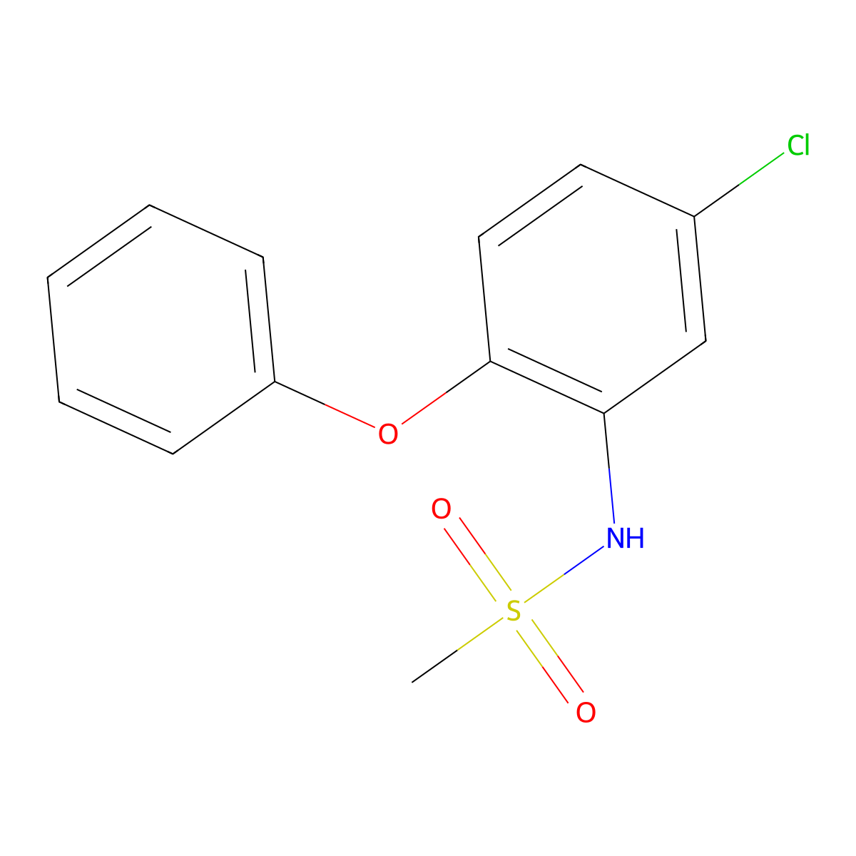 N-(5-chloro-2-phenoxyphenyl)methanesulfonamide molecular structure, CAS 55688-33-0