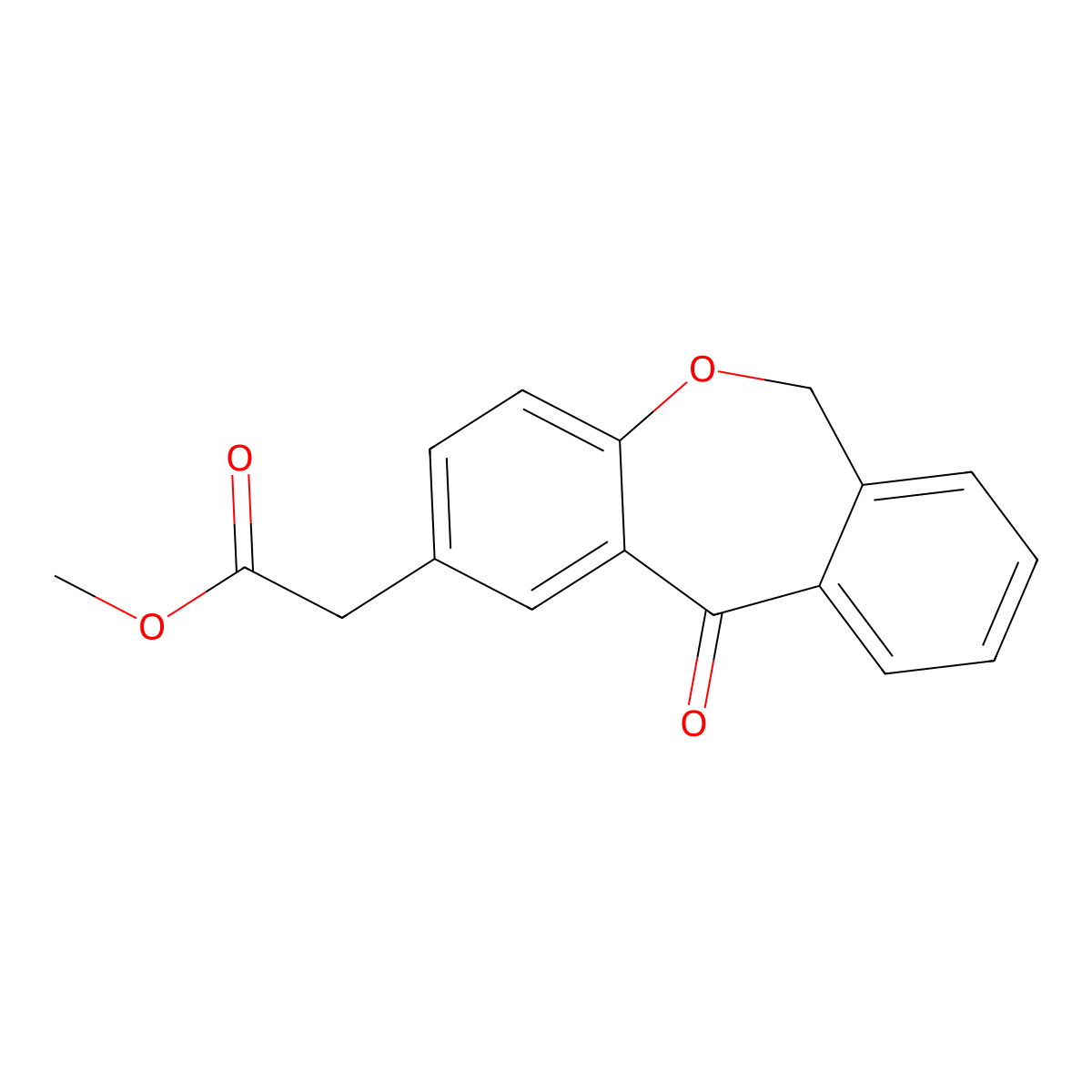 Methyl 2-(11-oxo-6,11-dihydrodibenzo[b,e]oxepin-2-yl)acetate molecular structure, CAS 55689-64-0