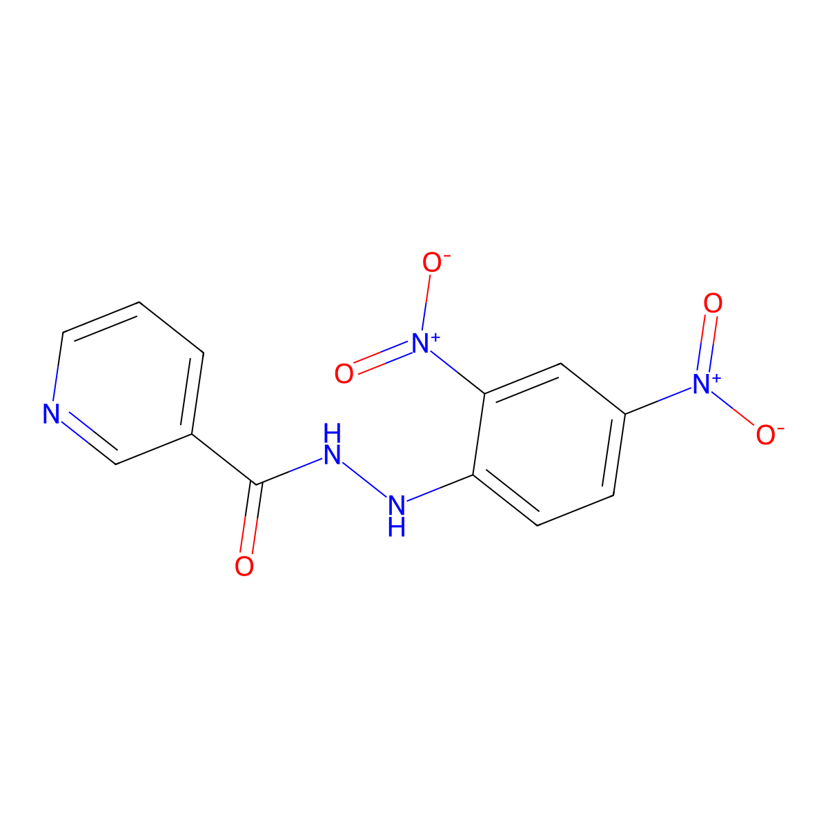 N'-(2,4-dinitrophenyl)pyridine-3-carbohydrazide molecular structure, CAS 5569-01-7