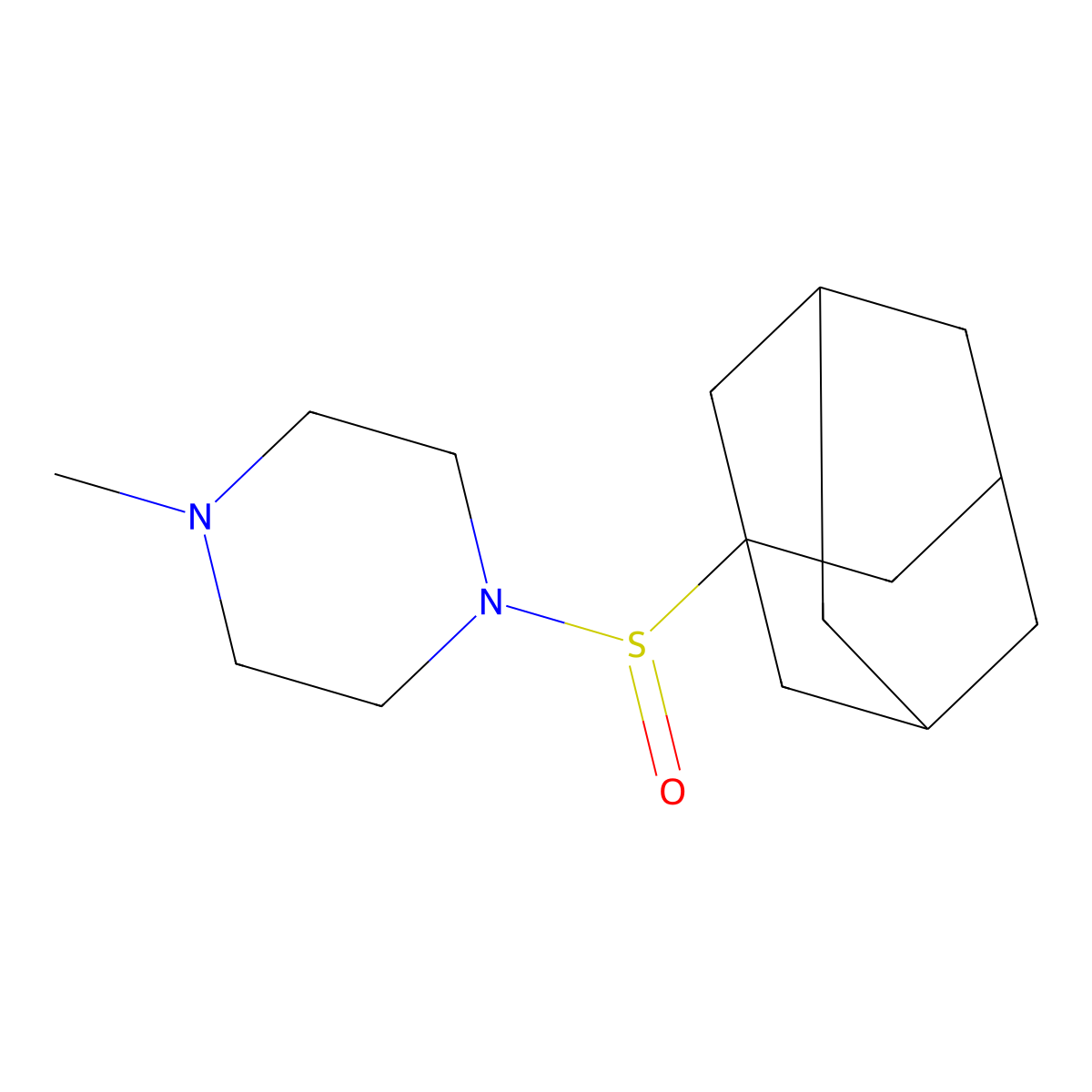 1-(1-Adamantylsulfinyl)-4-methylpiperazine molecular structure, CAS 5569-40-4