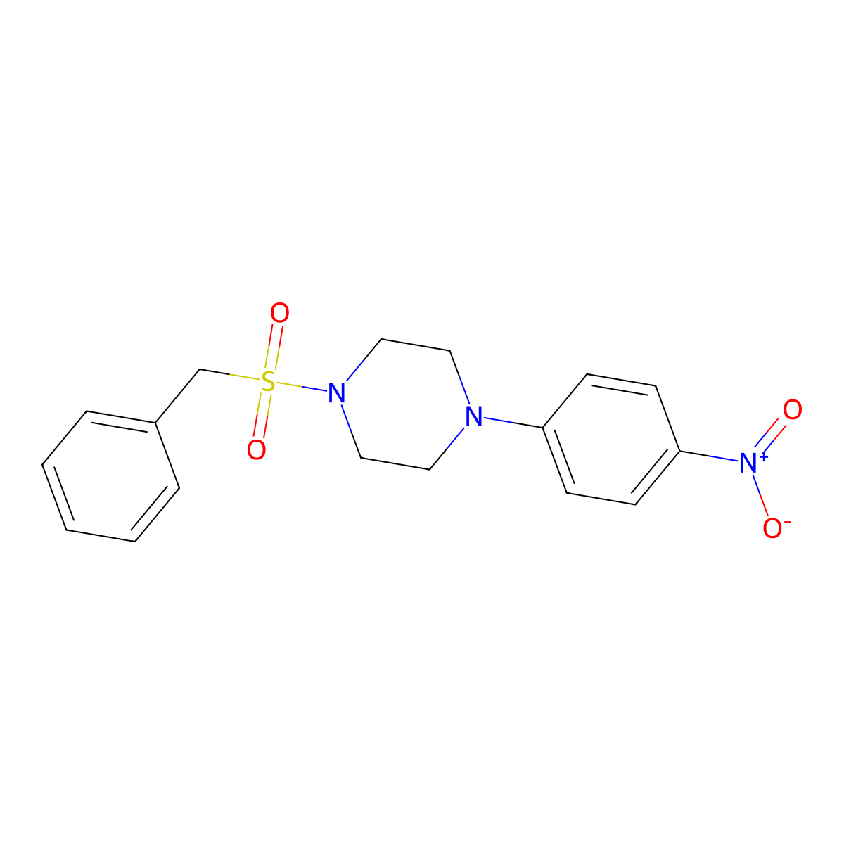 1-(Benzylsulfonyl)-4-(4-nitrophenyl)piperazine molecular structure, CAS 5569-57-3