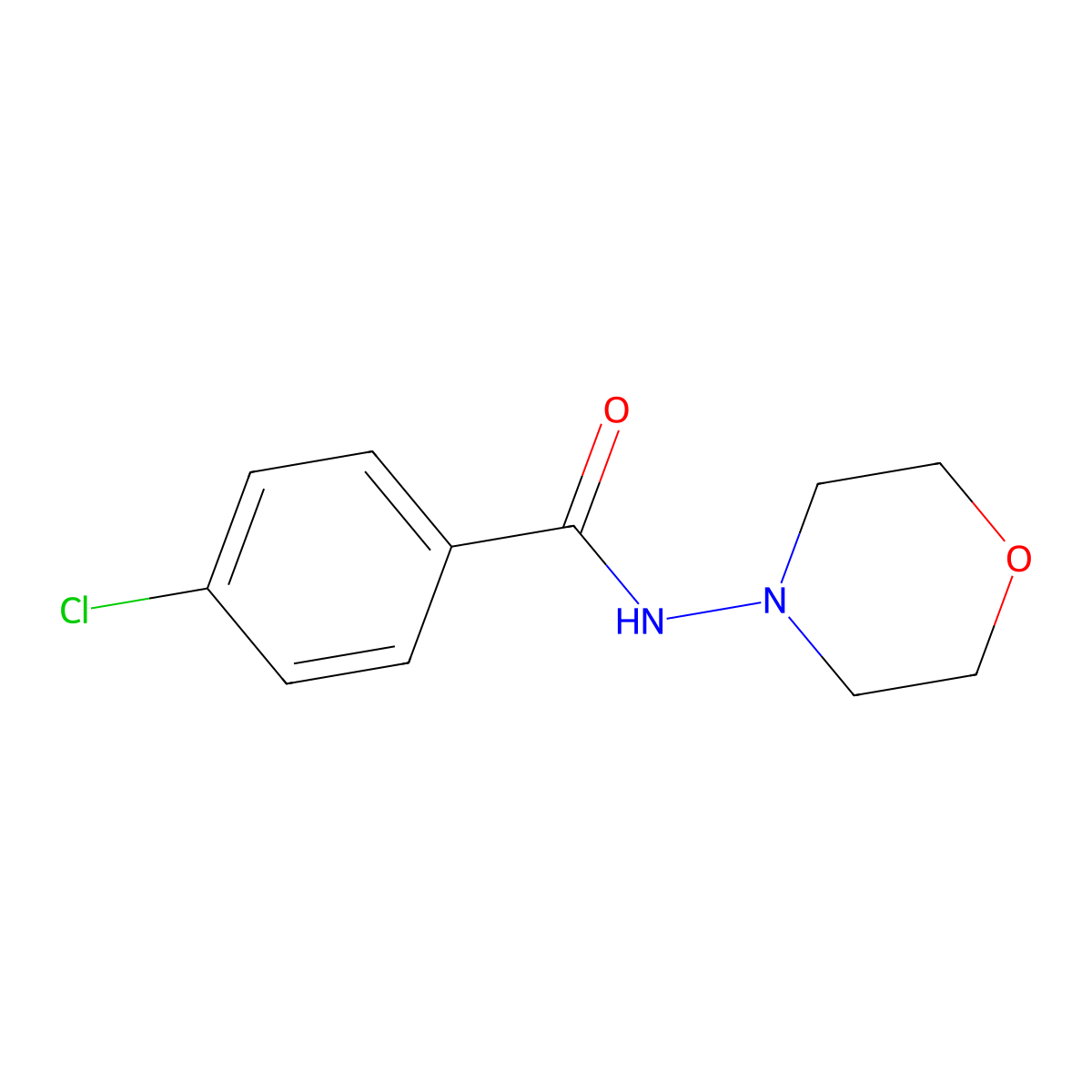 4-chloro-N-(4-morpholinyl)benzamide molecular structure, CAS 5569-63-1
