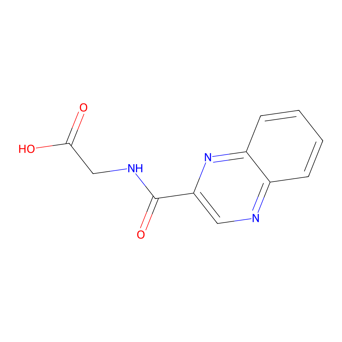 Glycine, N-(2-quinoxalinylcarbonyl)- molecular structure, CAS 5569-99-3