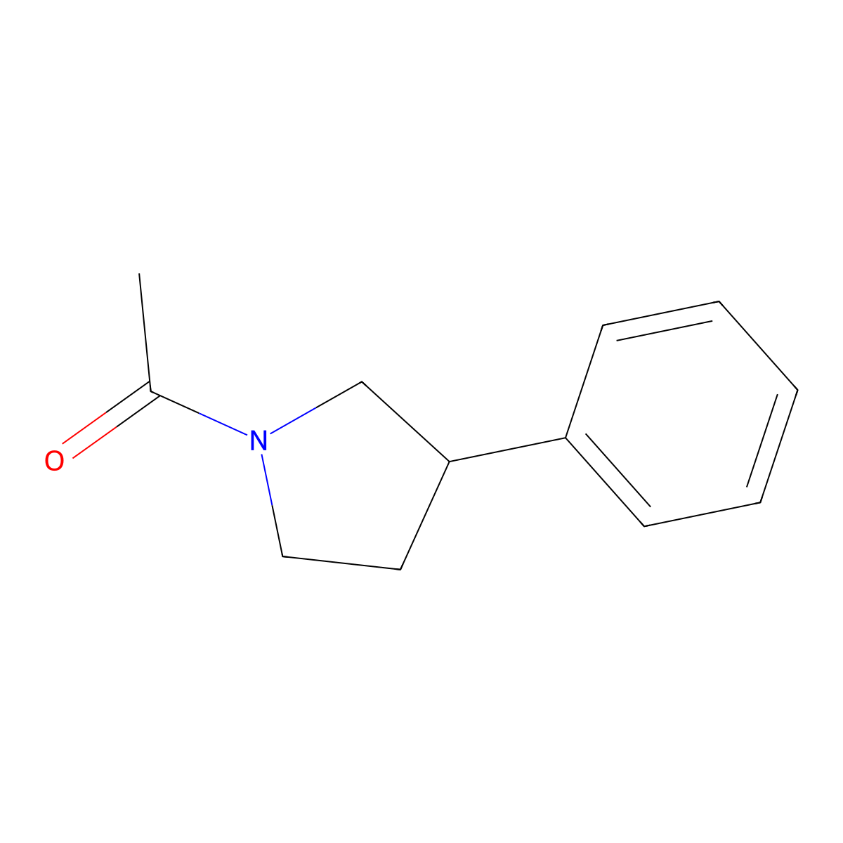 1-(3-Phenylpyrrolidin-1-yl)ethanone molecular structure, CAS 55692-54-1