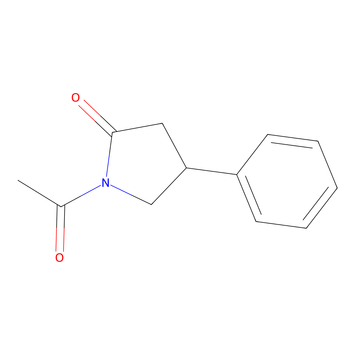 1-Acetyl-4-phenylpyrrolidin-2-one molecular structure, CAS 55692-55-2