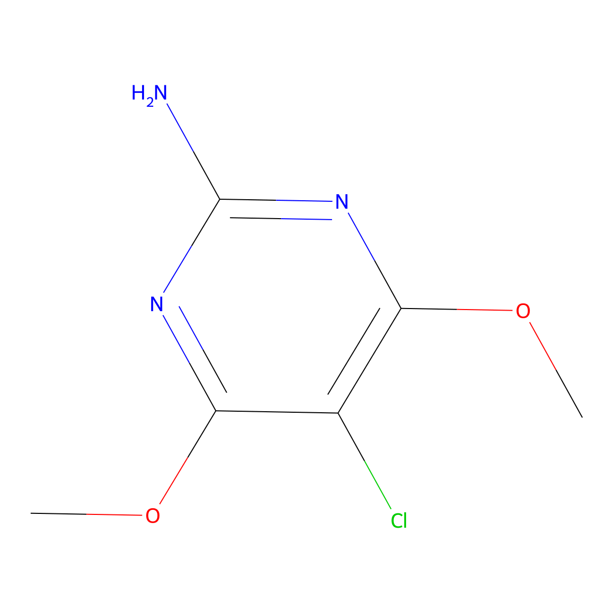 5-Chloro-4,6-dimethoxypyrimidin-2-amine molecular structure, CAS 55693-77-1