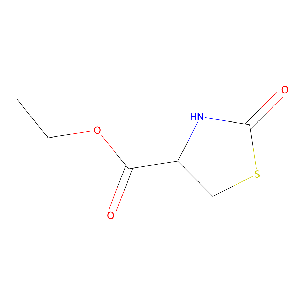 Ethyl 2-oxo-1,3-thiazolidine-4-carboxylate molecular structure, CAS 55694-10-5