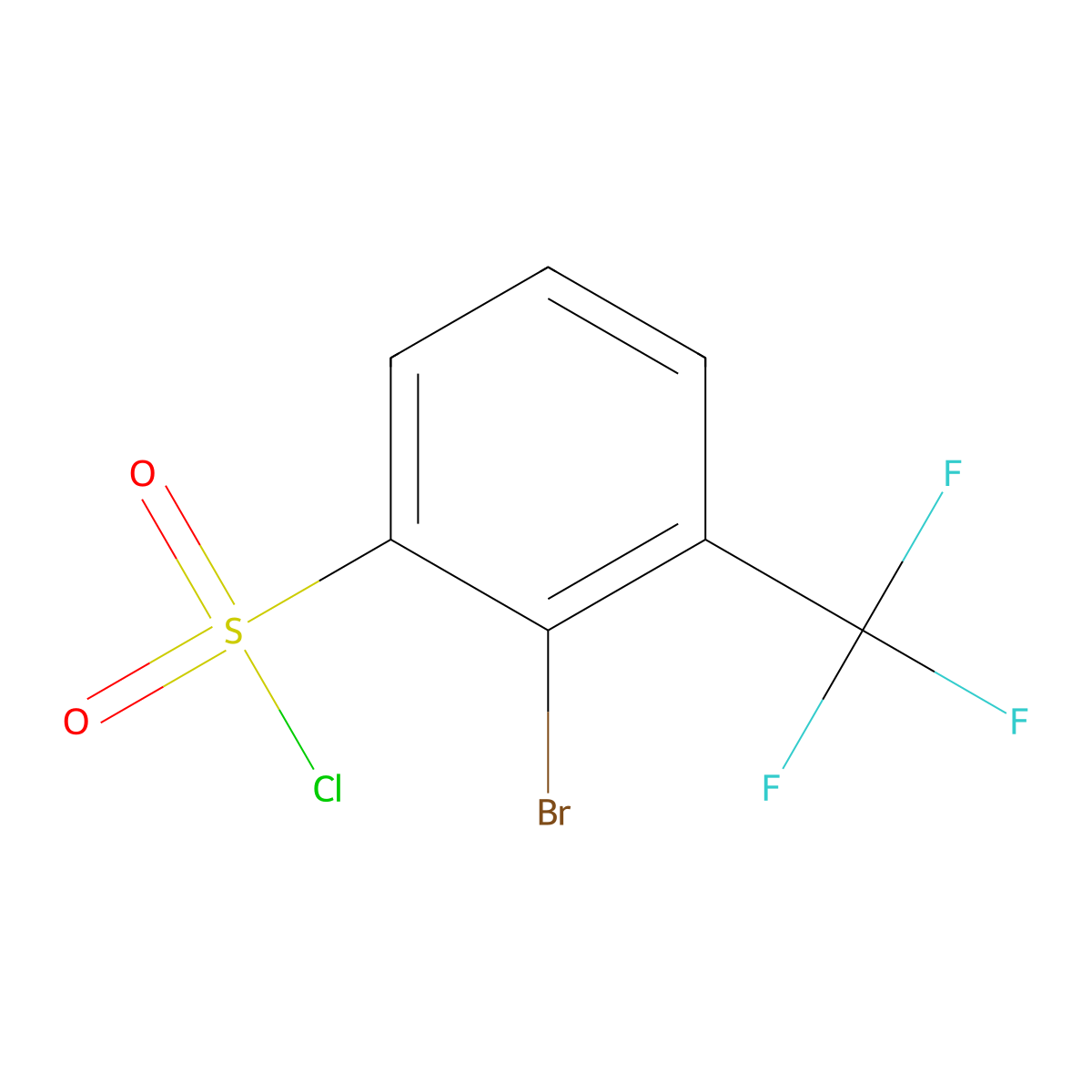 2-bromo-3-(trifluoromethyl)benzenesulfonyl Chloride molecular structure, CAS 55695-21-1
