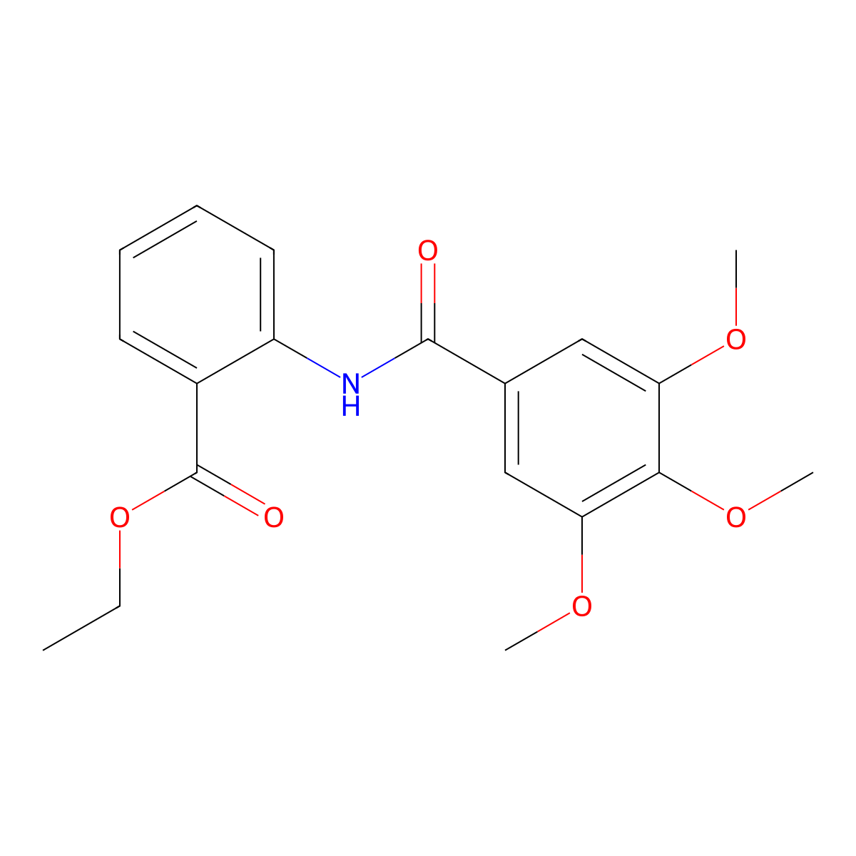 Ethyl 2-[(3,4,5-trimethoxybenzoyl)amino]benzoate molecular structure, CAS 55695-66-4
