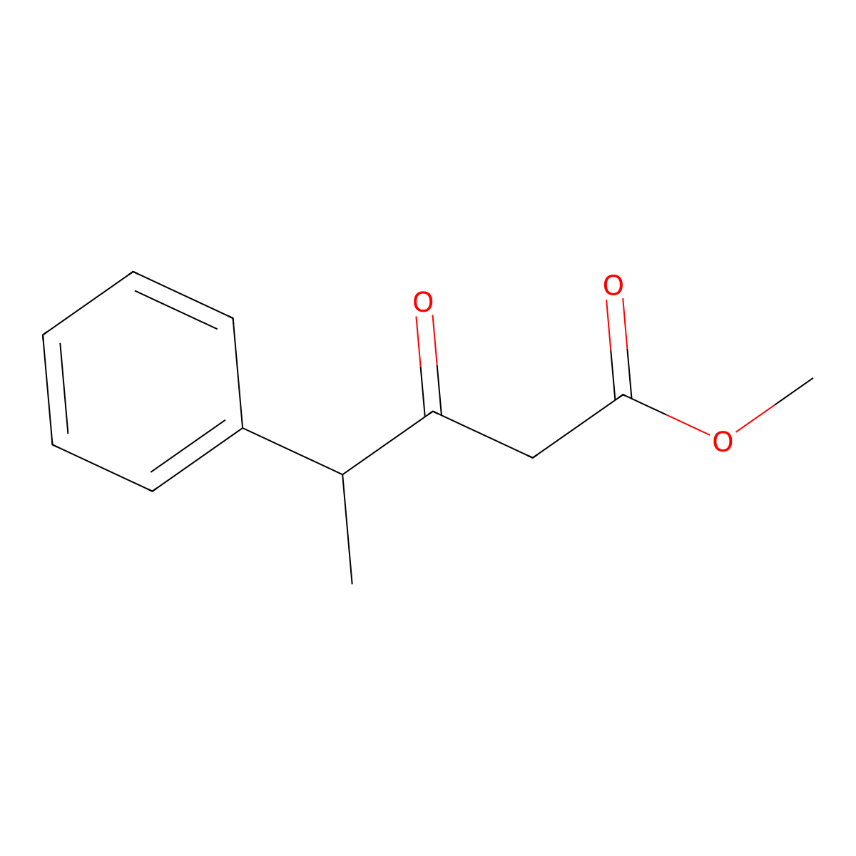 Methyl 3-oxo-4-phenylpentanoate molecular structure, CAS 55696-39-4